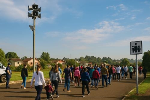 Guatambu realiza simulado de evacuação preventiva em parceria com a Defesa Civil