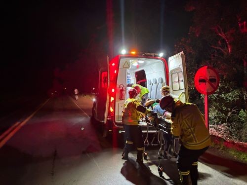Motociclista fica ferido após saída de pista na BR-158 em Cunha Porã