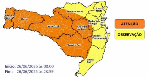 Frente fria traz risco de temporais e alagamentos em Santa Catarina