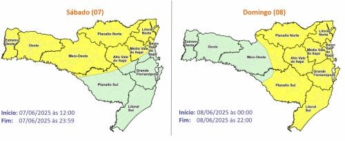 Temporais voltam a Santa Catarina entre sábado e domingo
