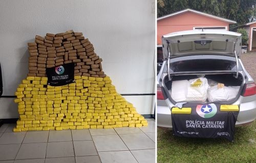 Polícia Militar apreende quase 200 kg de maconha no Oeste de Santa Catarina