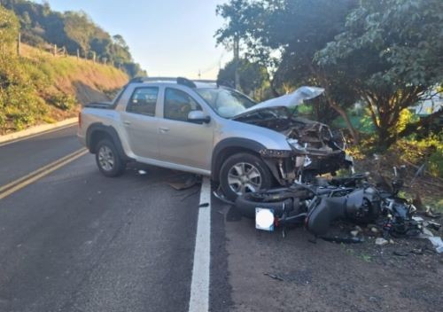 Motociclista sofre ferimentos graves em acidente no Oeste