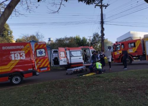 Idosa é atropelada no Bairro Floresta em Maravilha e encaminhada ao hospital