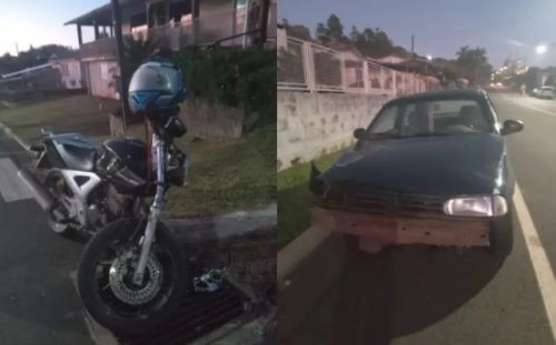Colisão entre carro e moto deixa motociclista inconsciente em Descanso