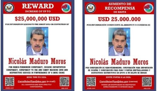 EUA oferecem recompensa de US$ 25 milhões por informações que levem à prisão de Nicolás Maduro