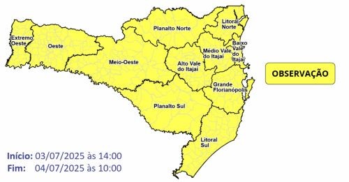 Frio intenso segue na sexta-feira em SC, mas tendência é de alívio no fim de semana