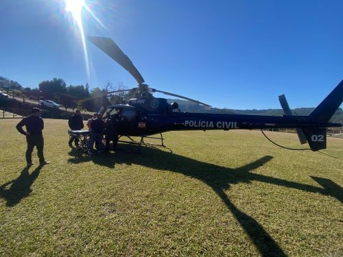 Polícia Civil e SAMU realizam transferência aeromédica de paciente com infarto no Oeste de SC