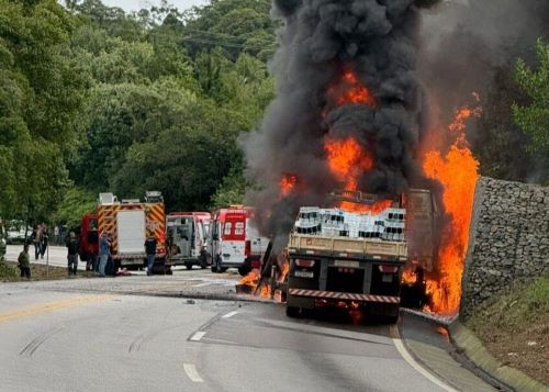Grave acidente com morte interdita BR-282 em SC