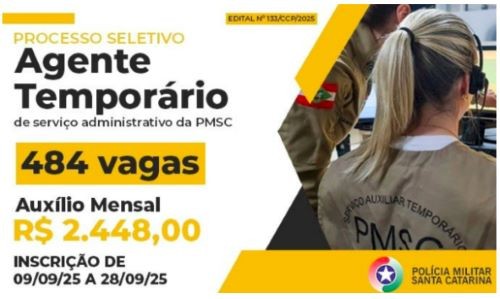 Como participar da seleção da PM com quase 500 vagas para agentes temporários em SC