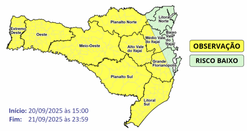 Calor antecede chegada de temporais em Santa Catarina