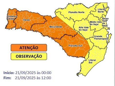 Fim de semana será marcado por calor intenso e risco de temporais em Santa Catarina
