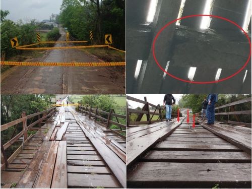 Ponte é interditada após vistoria apontar podridão na estrutura