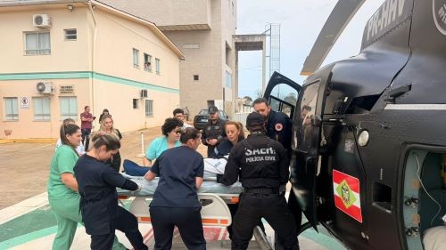 Paciente com suspeita de AVC é transferida de Maravilha a Chapecó em operação aeromédica